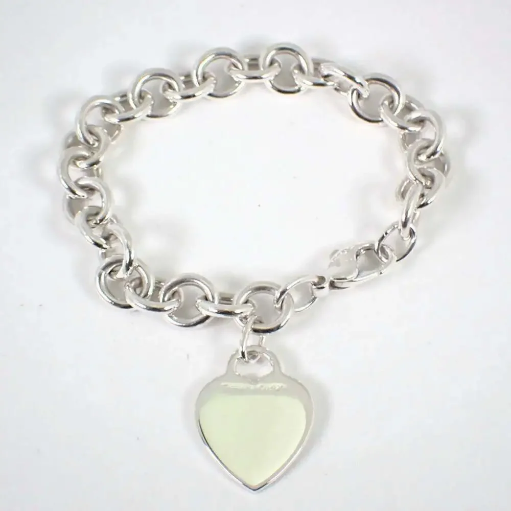 TIFFANY Silver Heart Charm Bracelet
